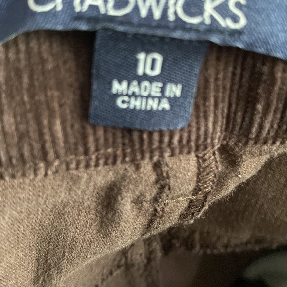 Chadwicks Thin wale Brown Corduroy Wide Leg Pants - Picture 6 of 9